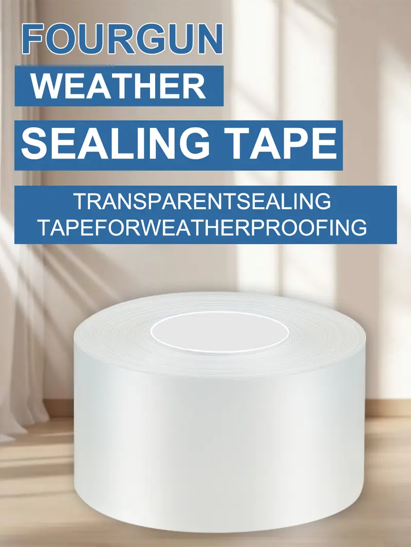 Transparent weather sealing tape for windows and doors