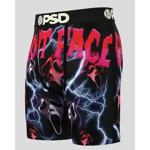 PSD Men's Ghostface Hype Boxer Brief - Standard Length 7 Inch Inseam, Soft and Breathable Poly Blend Fabric
