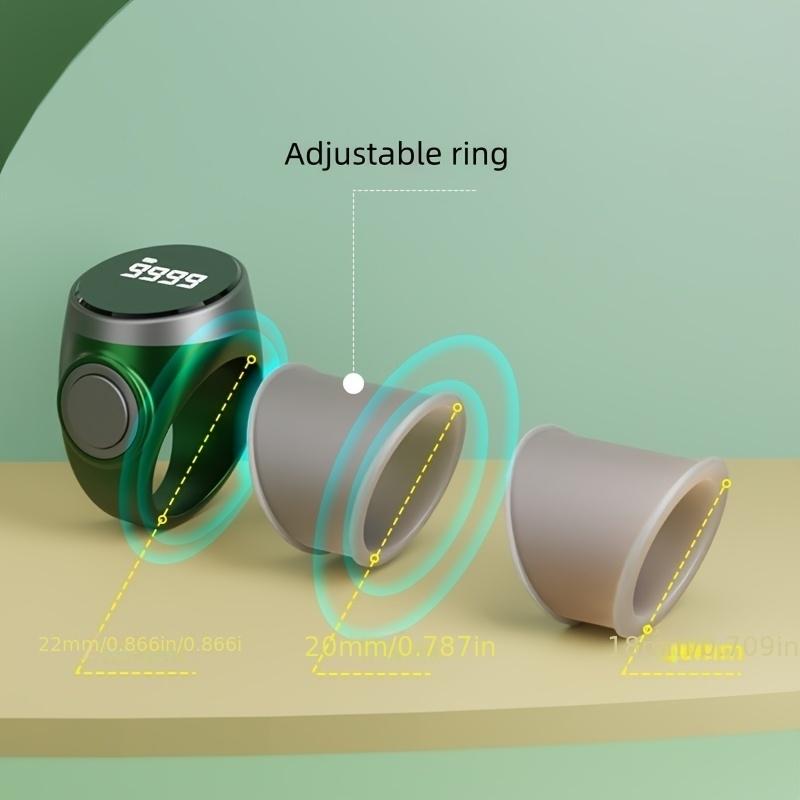 OLED Display Counting Ring, Tasbih, Featuring a Skin-Friendly Adjustable Silicone Ring, Easy to Operate And Convenient to Use, Equipped with a TYPE-C Charging Interface for Easy Battery Life, Suitable for Prayer Counting