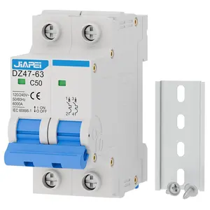 AC Miniature Circuit Breaker, 120V/240V 2 Pole 50 Amp DIN Rail Mount Circuit Breaker, MCB C50 Solar AC Disconnect Switch,Thermal Magnetic Trip