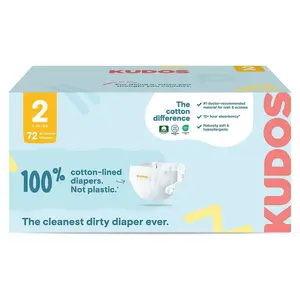 Kudos Chlorine Free Cotton-Lined Disposable Diapers - Size 2 - 72ct