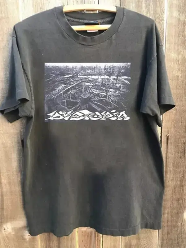Dystopia 1999 Band Retro Style Charcoal Unisex Tshirt Reprint S-5XL Men Women