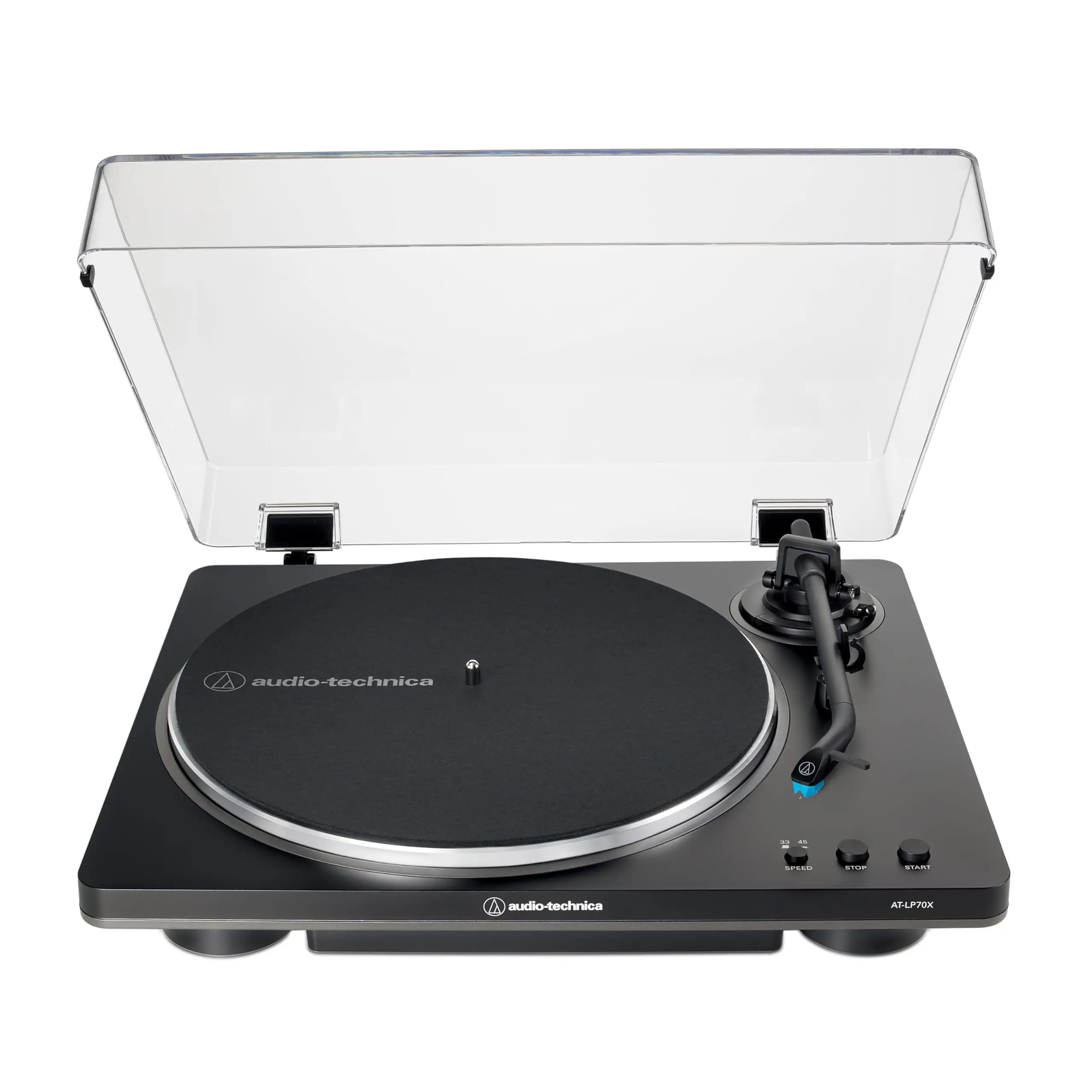 Audio-Technica AT-LP70X Automatic Turntable (Black/Grey) for Collectibles, with RCA Connections, 33-1/3, 45 Rpm Playback, 45 rpm Adapter, Compatible with Any VM95 Series Replacement Stylus