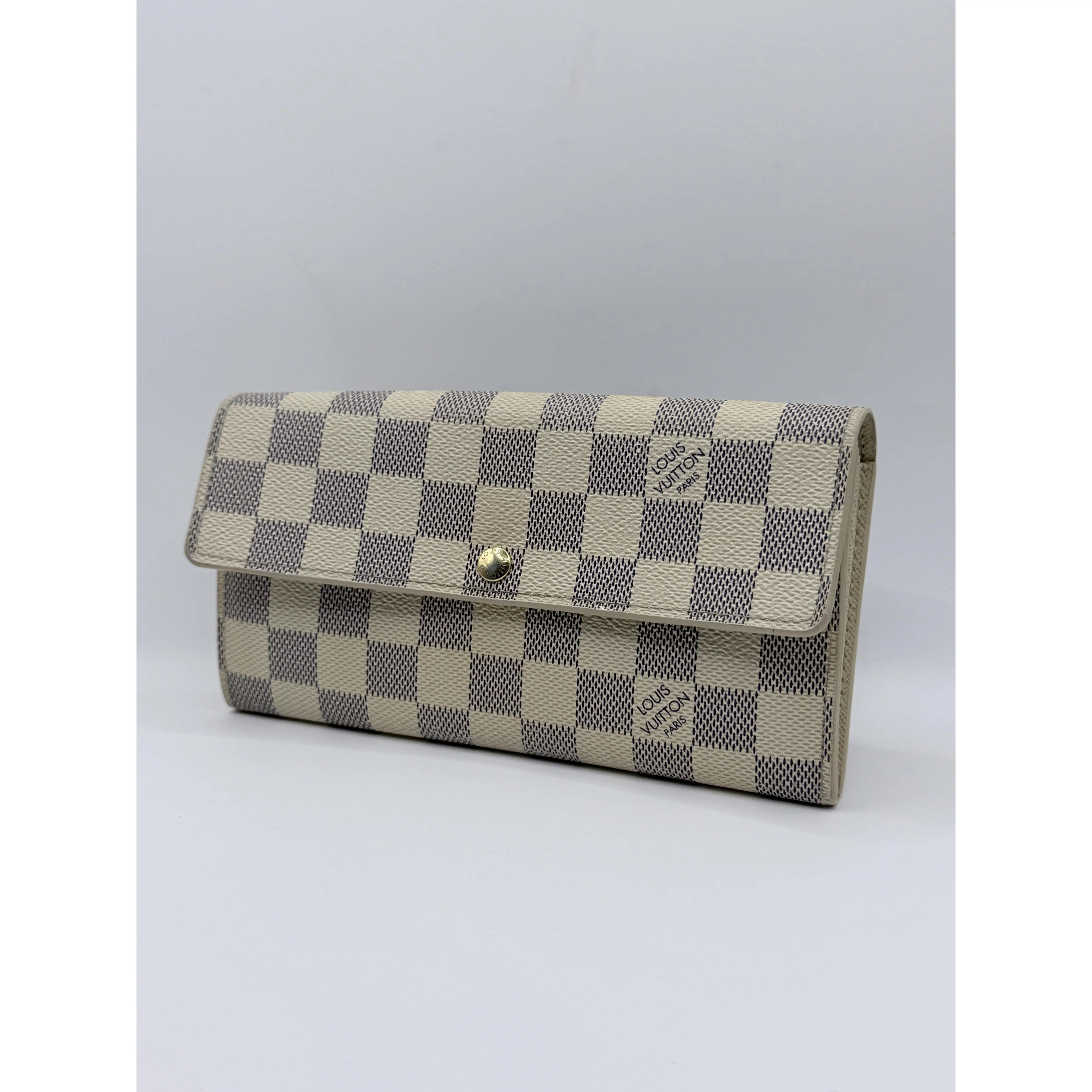 Pre-owned Louis Vuitton Canvas Envelope Wallet Sarah Damier Azur Continental Long Flap Wallet JD754LV