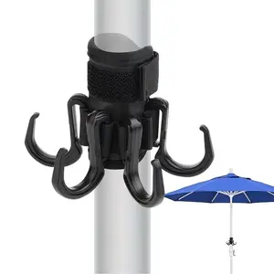 Beach Umbrella Holder, Center Pole Four-Point Hooks, Garden Umbrella Plastic Accessories, Hang Towels, Hats, Clothes, Camera, Sunglasses, Bags
