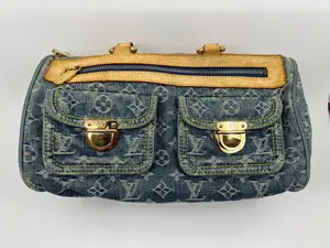 Pre-owned Louis Vuitton Jean Shoulder Bags louis vuiton Denim Monogram Speedy Top Handle Bag LVDMS42029FO