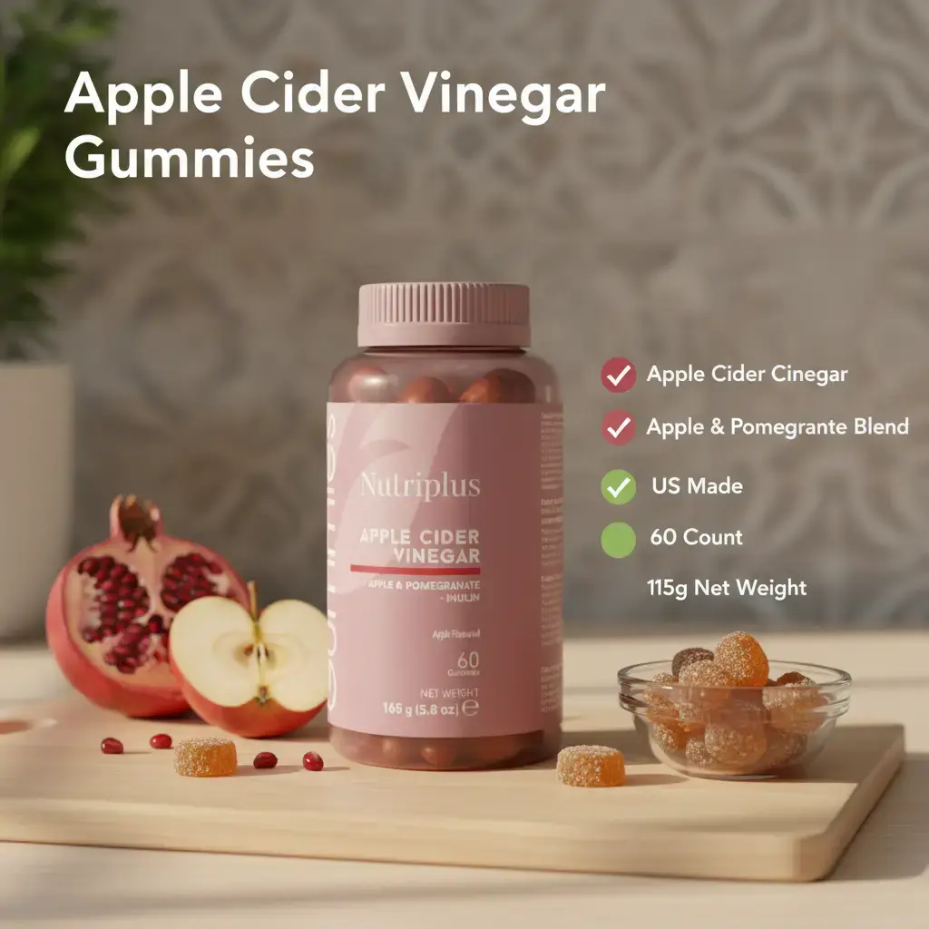 Nutriplus Gummies Apple Cider Vinegar 60 Count 165g Apple & Pomegranate Blend US Made Nutriplus Gummies Apple Cider Vinegar 60 Count 165g Apple & Pomegranate Blend US Made