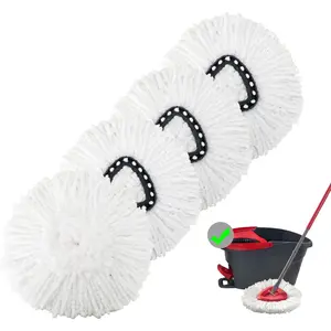 4 Pack Spin Mop Replacement Heads Mop Refills Microfiber Mop Replace Heads Safe for All Hard-surfaced Floors