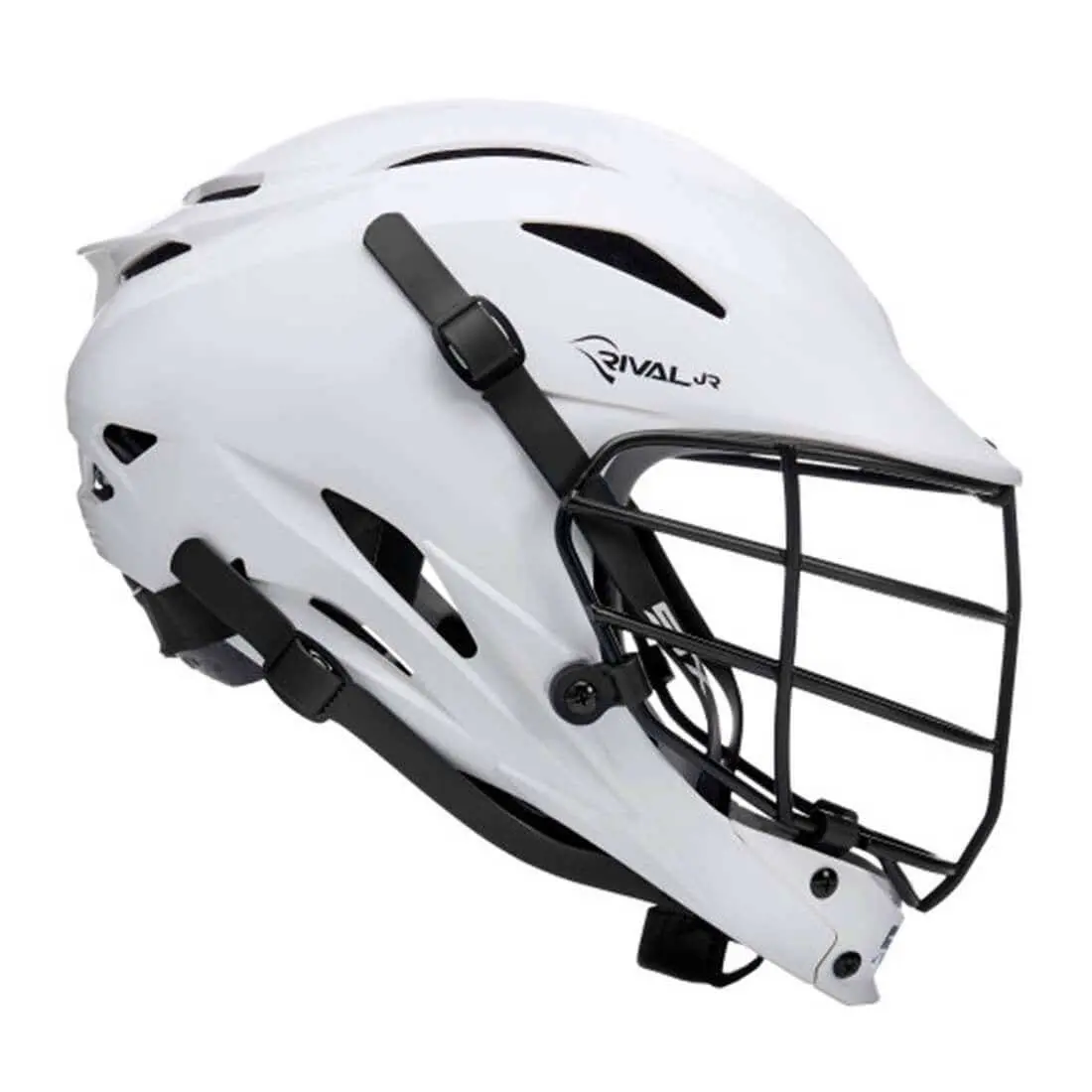 Youth Lacrosse Helmet with Engineered Plastic Shell, Adjustable for Children, NOCSAE Certified for Impact Protection - White/Black