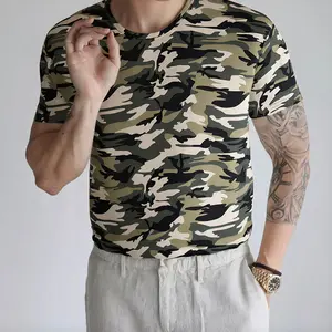 Men's Slim Fit Camouflage Casual Short Sleeve T-Shirt Cool Everyday Versatile Tee