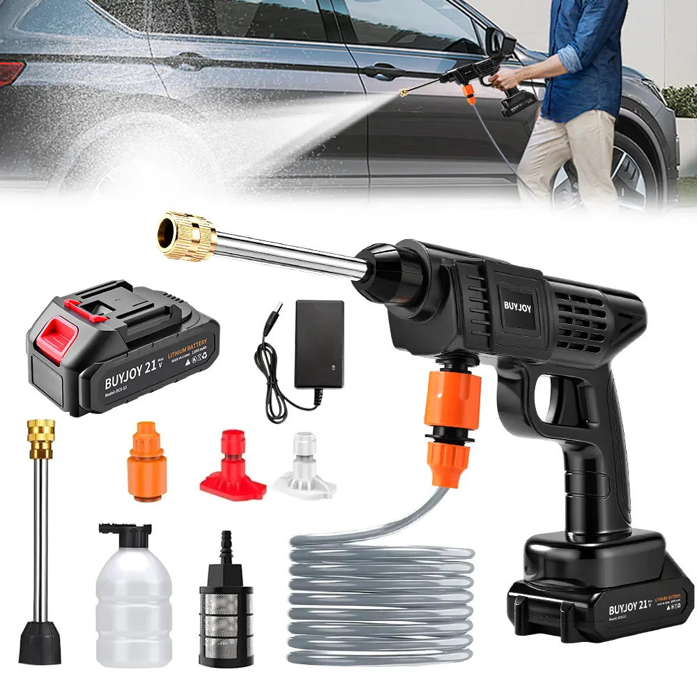 Cordless High-pressure Car Wash Machine, Car Detail Equipment Pressure Cleaning Machine, High-pressure Cleaning Machine, Battery Powered Cleaner Machine Tool for Car, Patio, Fence, Floor, Garden Car Wash Sprayer Car Wash Accessories