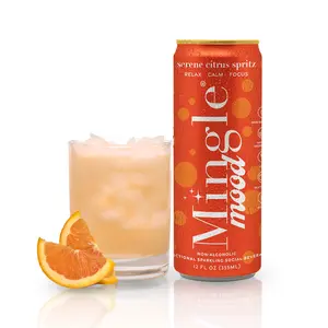 Mingle Mood Serene Citrus Spritz Functional Adaptogen Beverage for Calm Focus Non Alcoholic Sparkling Social Drink 12 Fl Oz