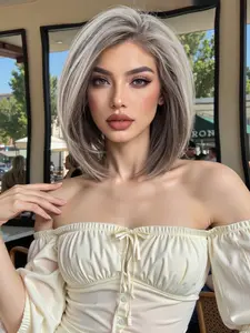 13*5*1 Lace Part Wig | 10 Inch Bob Cut  | Heat-Resistant Synthetic Hair | Breathable Cap with Tiny Hand-Tied Knots | Perfect for Daily Looks & All Styles | Machine Made Wig