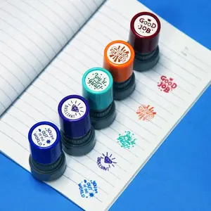 Self-ink Rubber Stamp (5 Counts/set), Letter Pattern Teacher Review Stamp, Classroom Prize Stamp, Office Supplies for Teacher, Teacher Feedback, Letter Stamps