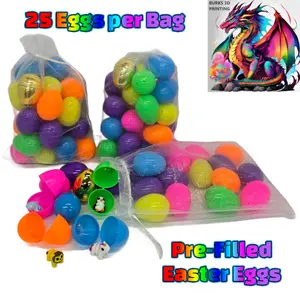 Pre-filled Easter Eggs with 3D Printed Mini Animals, Dinosaurs, Safari, Sea Creatures, Forest Pets. Great for Easter Egg Hunts, Great for Easter Basket Gifts