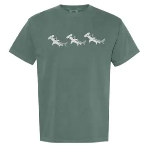 Cute hammer sharks embroidered summer spring comfort colors shirt/  comfort colors tee/ sharks embroidered shirt