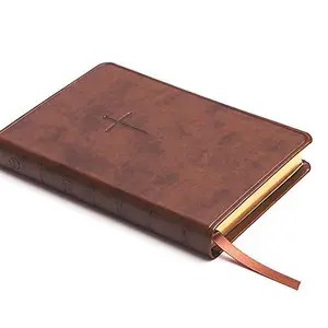 CSB Compact Bible, Value Edition, Brown LeatherTouch, Red Letter, Presentation Page, Full-Color Maps, Easy-to-Read Bible Serif Type