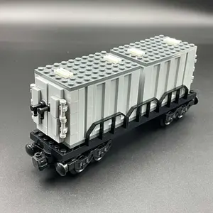 Train Track Container Building Blocks, 107pcs/set Train Track Freight Container Small Particle Assembled Toy, Creative Blocks Building Toy for Kids
