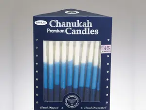 Chanukah Candles - Blue, Light Blue & White