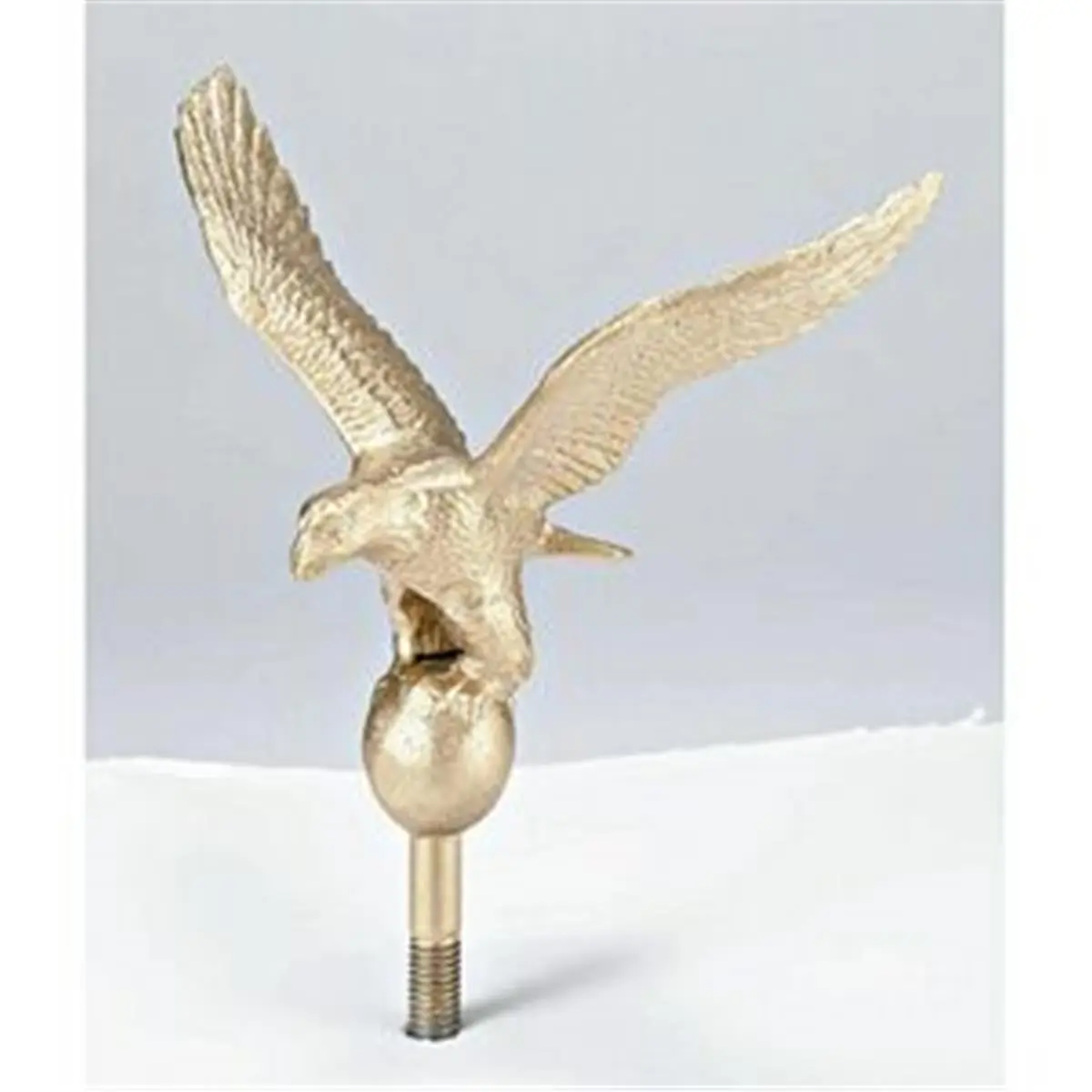 212 MAIN 9 in. Aluminum Cast Eagle Top Finial, Tough Aluminum Flagpole Hardware for Smaller Flagpoles, Durable Gold Finish Bird Figure, 1-Piece