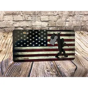 Bigfoot| Sasquatch| American Flag| Rock on| Vanity Auto Front License Plate| Peace| Christmas Gift