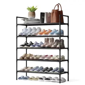 Sakugi 5-Tier Shoe Rack, Sturdy Shoe Organizer, Shoe Shelf Holds up to 24 Pairs of Shoes, Assembled Length 28 in