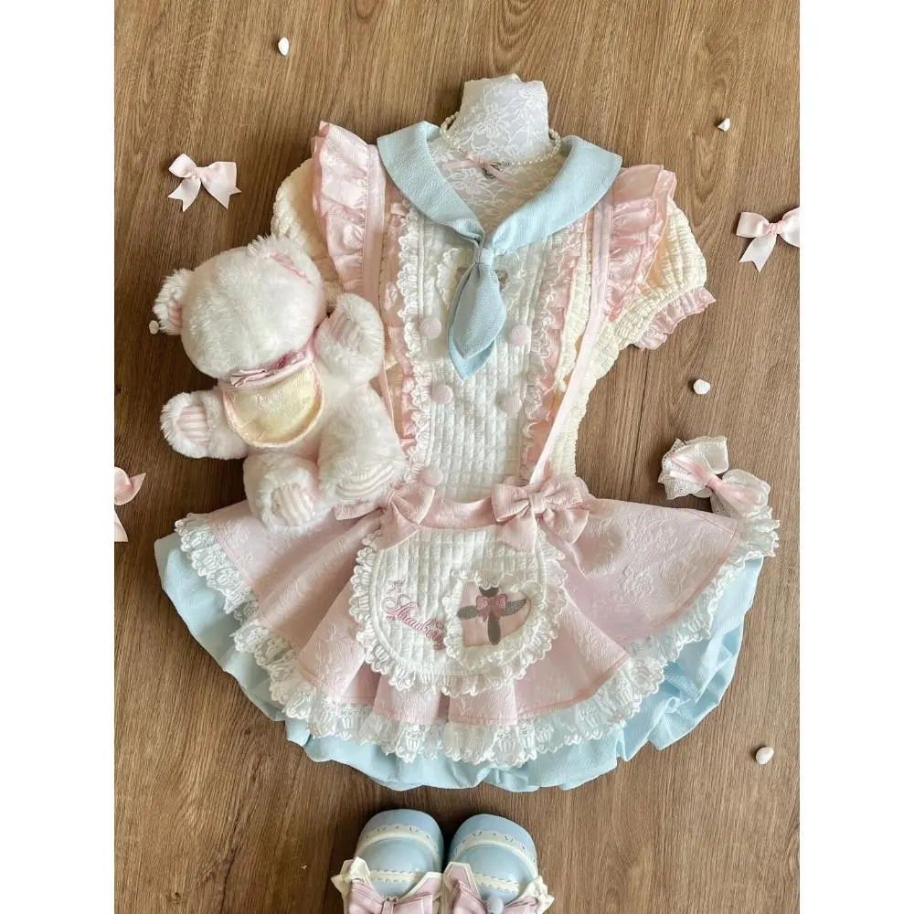 Japanese Kawaii Lolita Sweet Elegant 2 Piece Set Women Outfits Y2k Bow  Design Mini Skirt Suit Female Princess Chic Retro Outfits - TikTok Shop