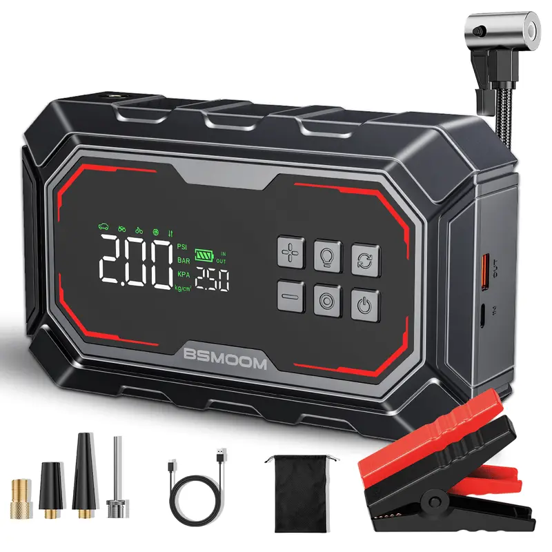Jump Starter Power Pack With 150PSI Air Compressor, 12V 3000A Portable Car Battery Jump Starter Power Bank Car Battery Booster Jump Starter With Lcd Display Lights Usb P 51690608 Jump Starter Power Pack With 150PSI Air Compressor, 12V 3000A Portable Car Battery Jump Starter Power Bank Car Battery Booster Jump Starter With Lcd Display Lights Usb P 51690608