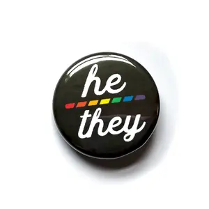 1.25” Rainbow Pride Pronoun Buttons