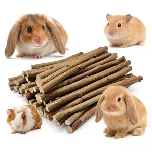 Natural Apple Wood Sticks for Small Pets, 250g/8.8oz Bunny Chew Toys for Teeth Grinding, Safe Chews for Rabbits, Guinea Pigs, Chinchillas, Hamsters & Gerbils