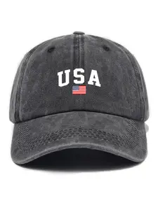 USA Flag Letter Print Baseball Cap, Casual Outdoor Sports Hat for Men & Women, Fashion Accessories for Daily Wear