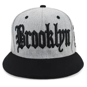 Grey Two-tone Brooklyn Snapback Flat Hat (6 Colors)