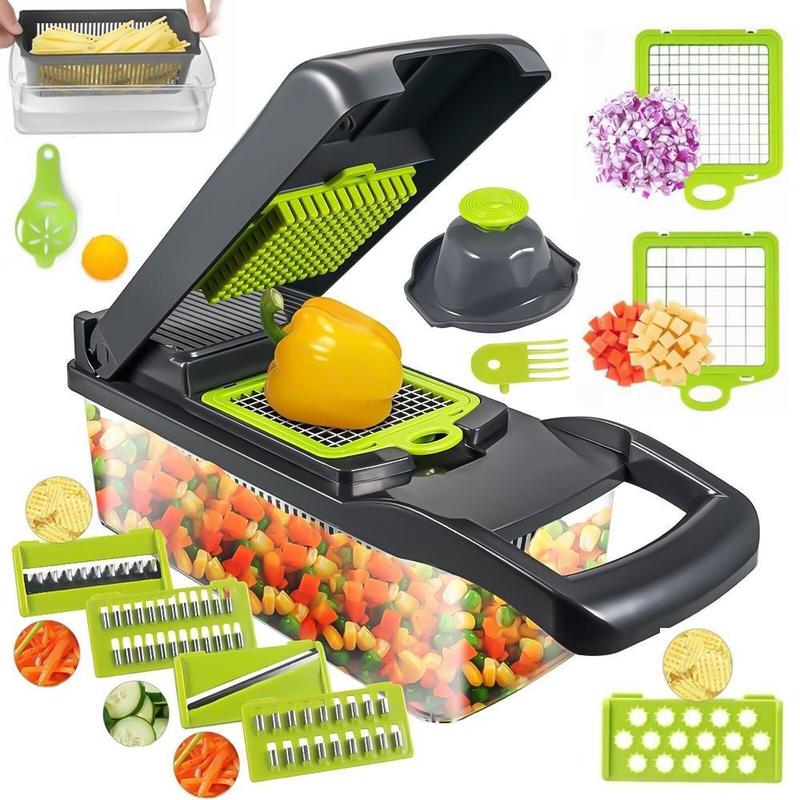 Vegetable Chopper, Multifunctional 14in1 Food Choppers Onion Chopper, Time-and Labor-Saving Food, Container for Salad Potato Carrot, Kitchen Tool