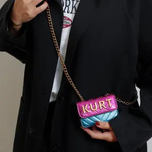 Mini Magnetic Crossbody Chain Bag, Small Shoulder Bag with Letter Flap, Multi-Color Options, Casual Style, All Seasons Use, Chain Strap Crossbody