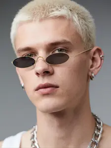 Vintage Oval Full Frame Sunglasses, Trendy Casual Sunglasses for Everyday Use, Fashion Accessories for Outdoor Activities, Classic Oval Sunglasses