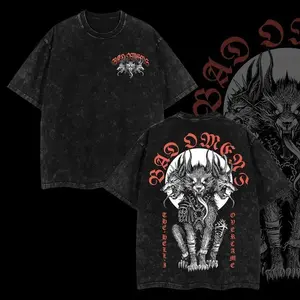 Retro Limited Hell I Overcame Bad Omens Band Logo Heavy Metal Washed Shirt Unisex Oversize Rock Band Gift For Rock Music Lovers Gothic Punk Emo Grunge Y2K Outfits Vintage 90s Graphic Tees Graphic Streetwear T-shirt Bad Omens Merch