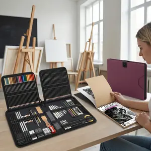 126 PCS Drawing Kit Sketching Pencil Set,Professional Drawing Supplies with Sketch, Charcoal, Colored, Graphite, Drawing Pencils for Adults Artists in Zipper Case