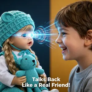 Smart AI Conversational Fashion Talking Doll - Tiltable Head, Moving Mouth, Easy Outfit Changes, Voice Interaction, Battery-Powered - Kids' Birthday party, Boys and Girls Christmas Gift, Home & Bedtime Companion
