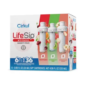 Cirkul LifeSip B-Vitamins Flavor Water Variety Pack, Makes 36 Drinks, No Sugar, Zero Calorie Drink Mix, (2 Fruit Punch, 2 Strawberry Kiwi, 2 Honeycrisp Apple)