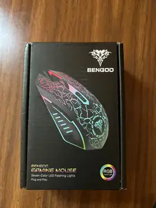 Bengoo Gaming Mouse with Seven-Color LED Flashing Lights RGB Plug and Play Design