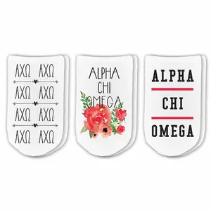 Sorority 3 Pair No Show Socks All 26 NPC Organizations