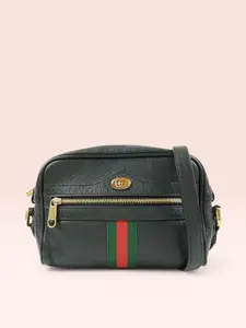 Pre-owned GUCCI Leather Crossbody Bags Mini Ophidia Web Crossbody Bag