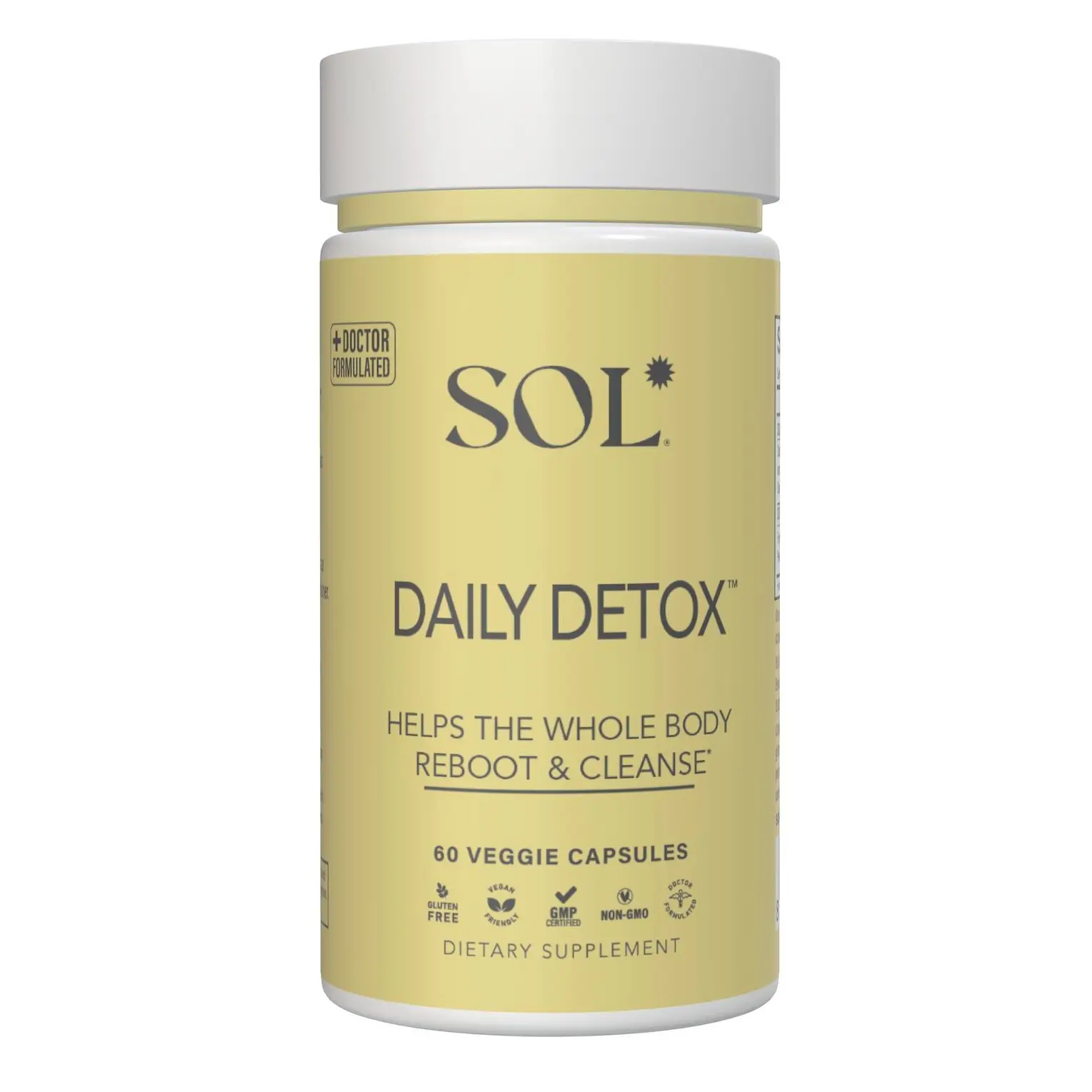 Sol Nutrition Daily Detox - Supplements to Clear Toxins and Promote Full Body Cleanse