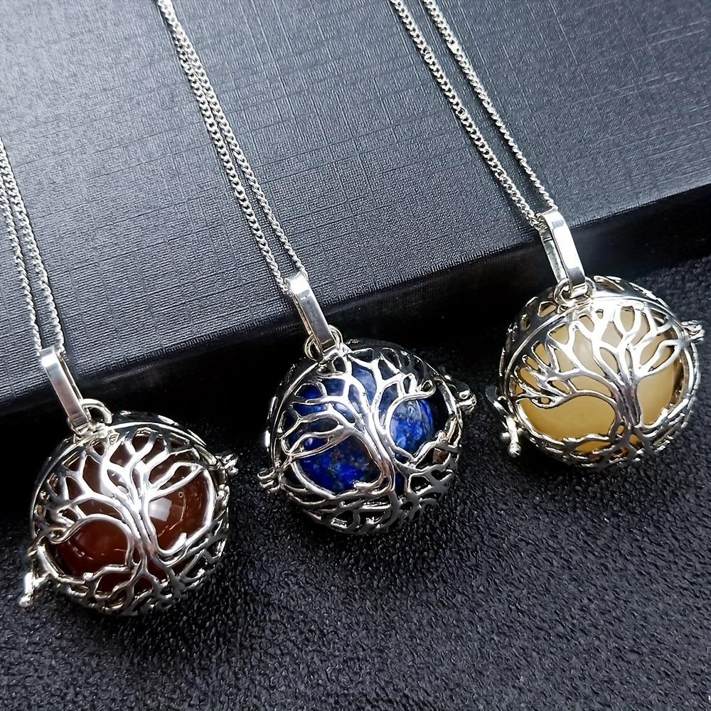 7pcs Crystal Pendant Set Wings Crystal Round Bead Stone Women's Rope Cage and Lock Pendant Crystal Stone Valentine's Day Surprise Gift for Friends decor
