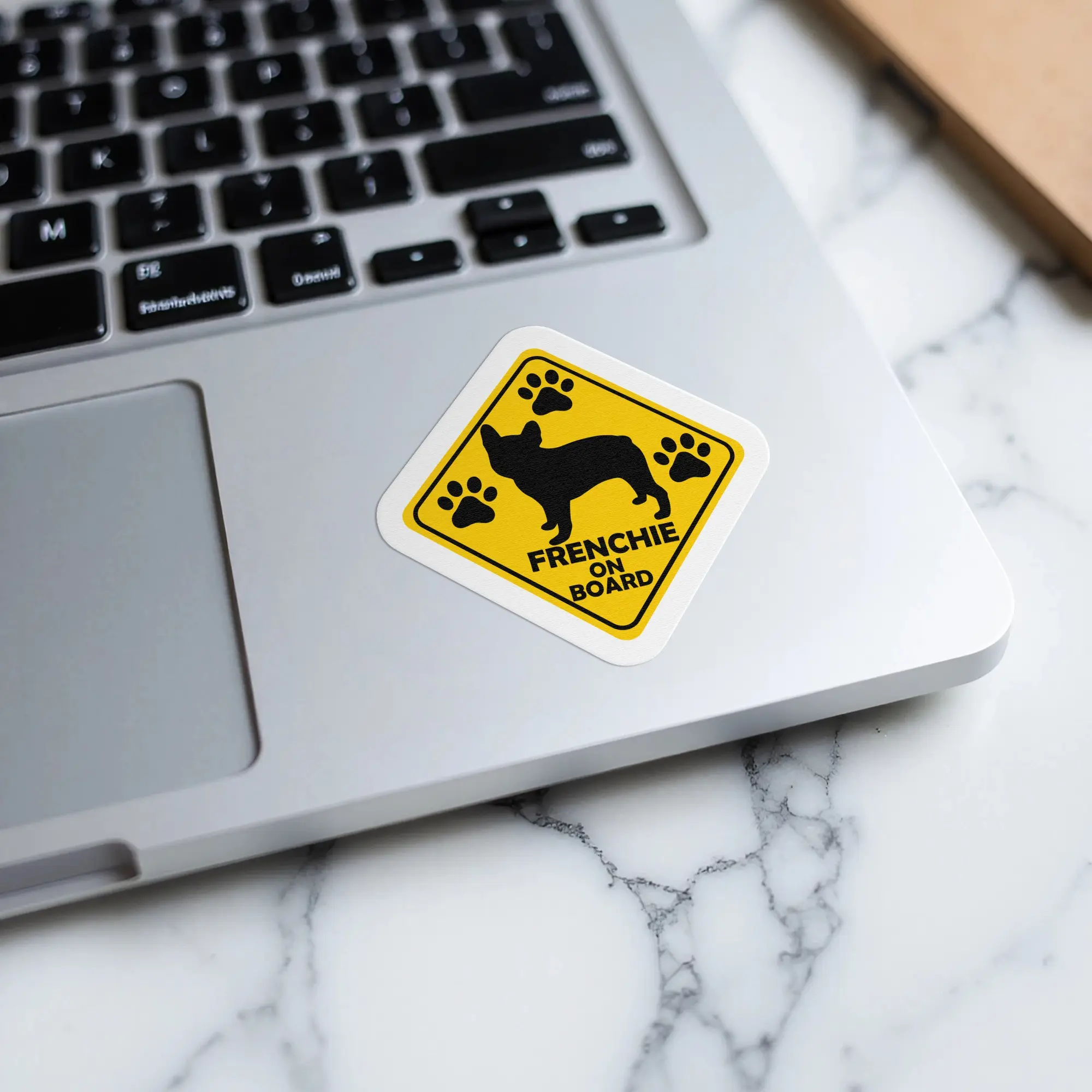 Frenchie On Board Sticker Cute Dog - 2 Inch 2 Pack - Funny Vinyl Sticker - Durable Waterproof Decal - Cute Animal Humor - Laptop Water Bottle Car - Aesthetic Trendy Decor - Gift - PLST0139