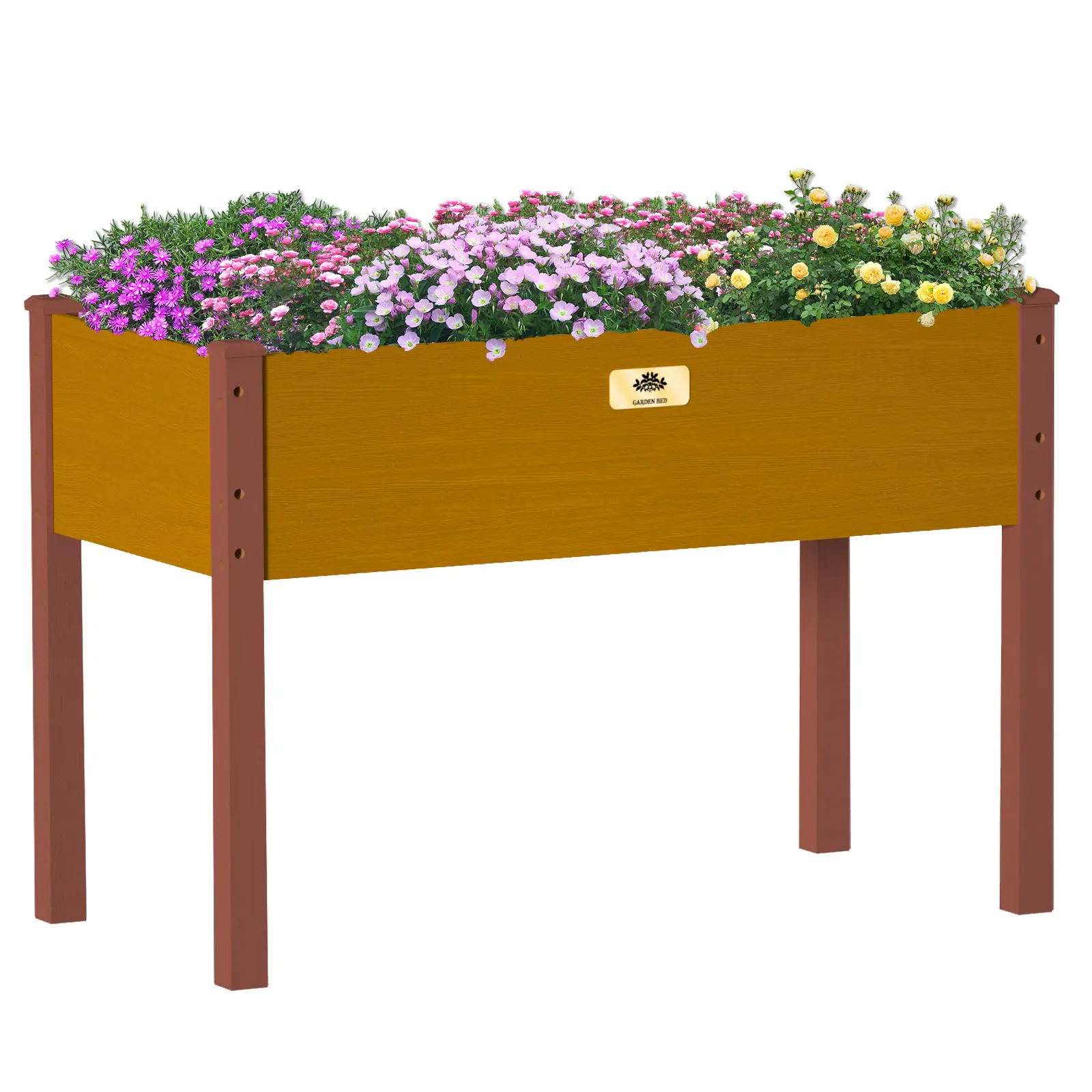 Raised Garden Bed with Legs, 24x31x47 inch Elevated Wood Planter Box with Liner for Growing Vegetables, Flowers Raised Garden Bed with Legs, 24x31x47 inch Elevated Wood Planter Box with Liner for Growing Vegetables, Flowers