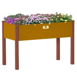 Raised Garden Bed with Legs, 24x31x47 inch Elevated Wood Planter Box with Liner for Growing Vegetables, Flowers