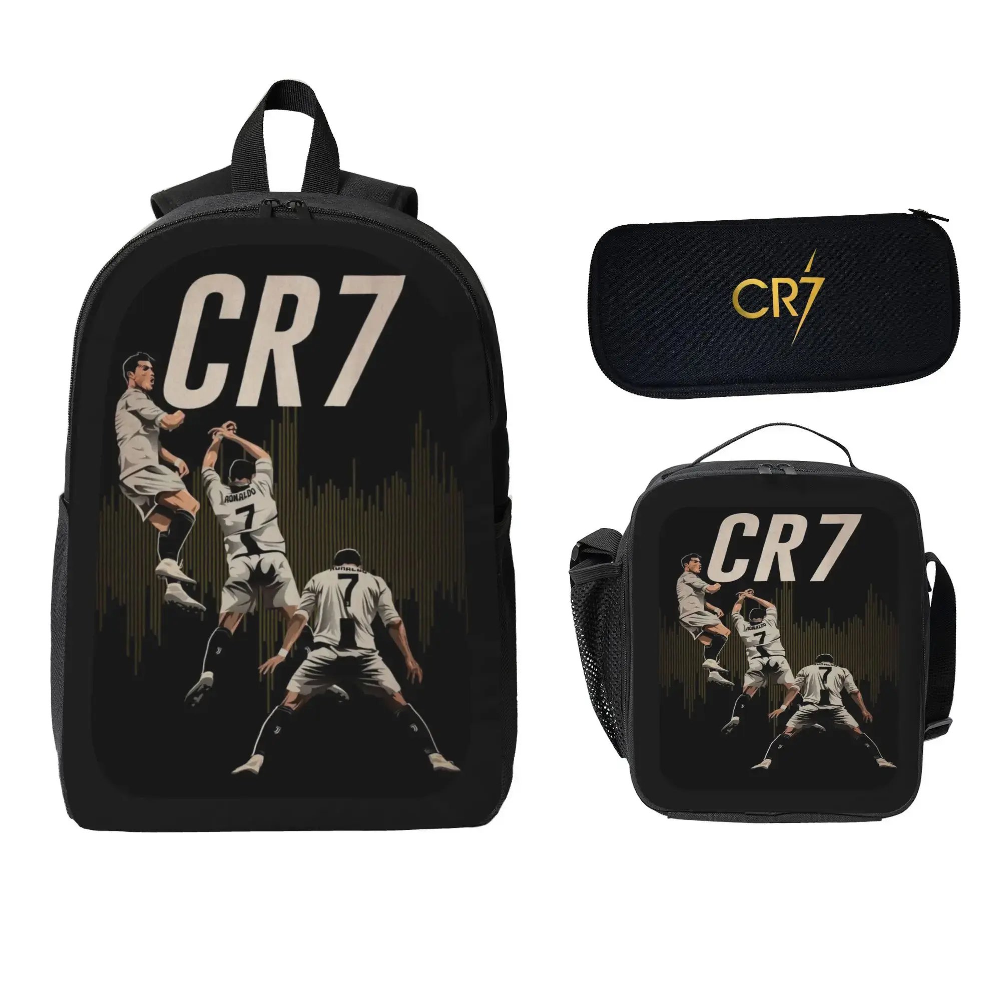 CR7 School Backpack School Bag Bookbag Set with LunchBag Pencil Case Back to School Student,back to school,back to school haul