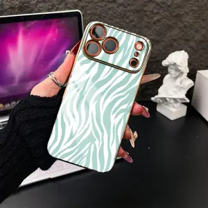 Zebra Stripes Phone Case， Animal Print Style， for iPhone 17 16 15 14 13 12 11 Plus Pro Max， Unique Gifta2 Durable Metallic