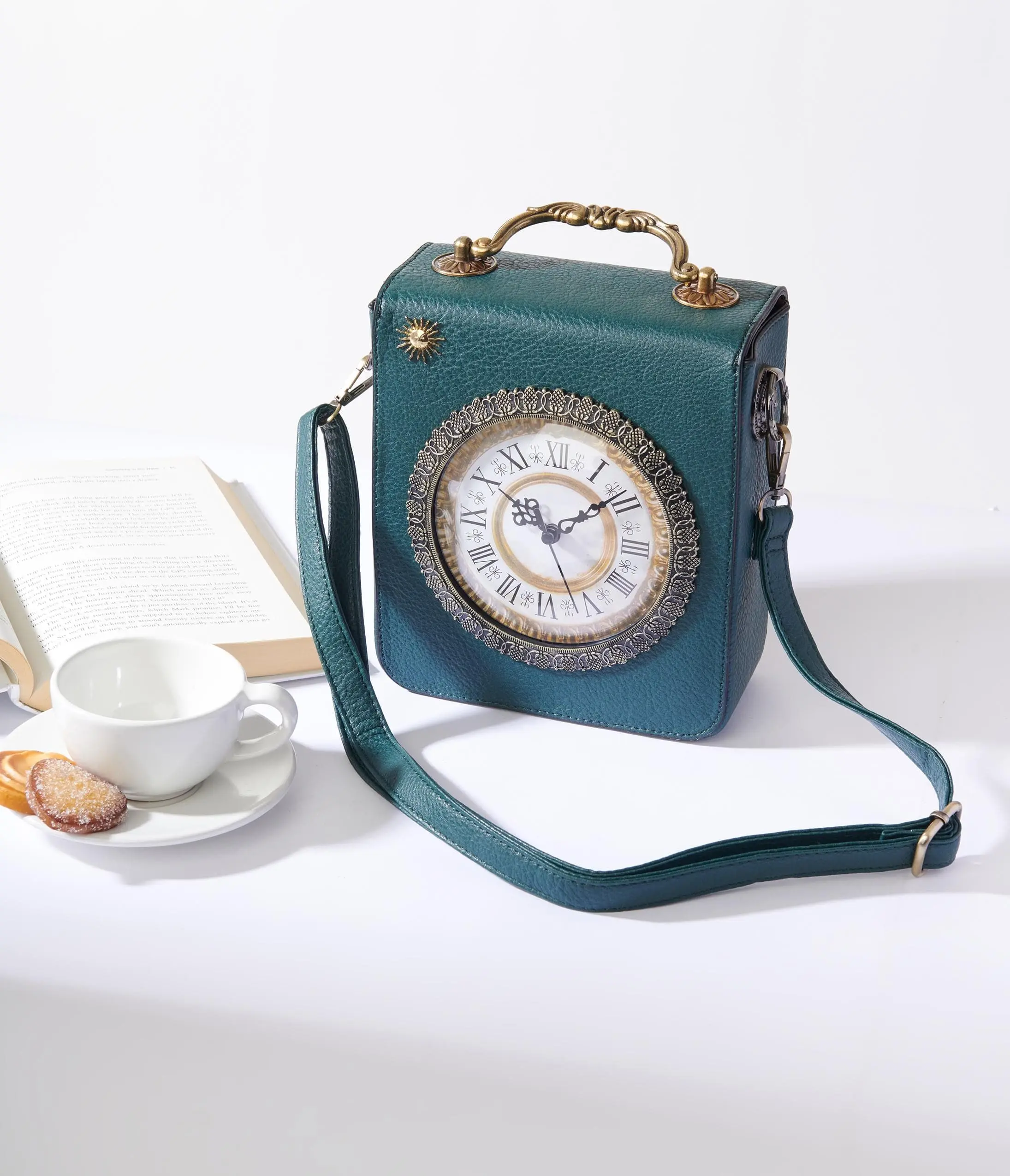 Green Vintage Clock Handbag